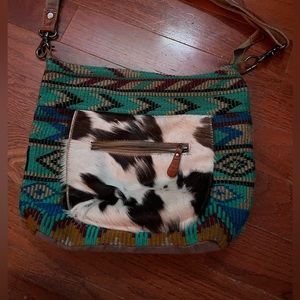 EUC Myra GORGEOUS large Azteca Shoulder Bag 💠 sustainable upcycled ecofriendly